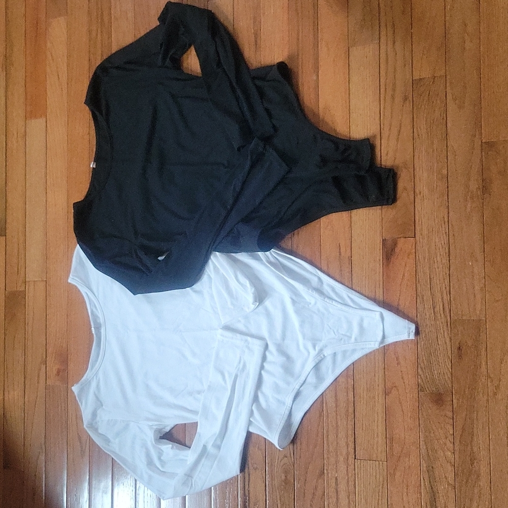 Black and white body suits.